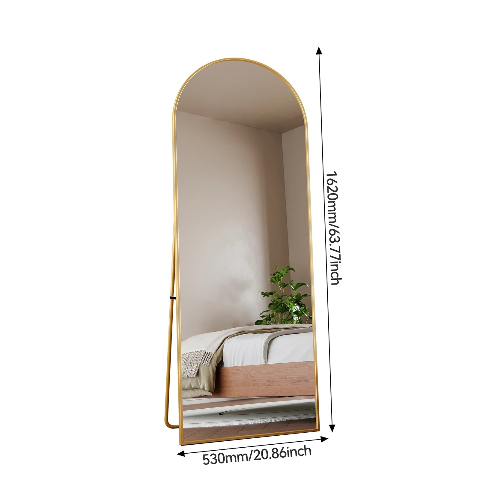 Full-Length Mirror with Curved Stand