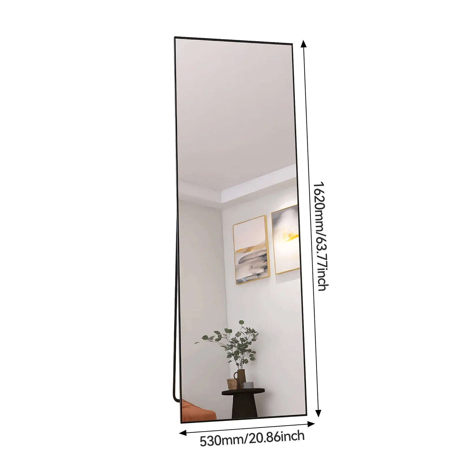 Full-Length Mirror with Curved Stand