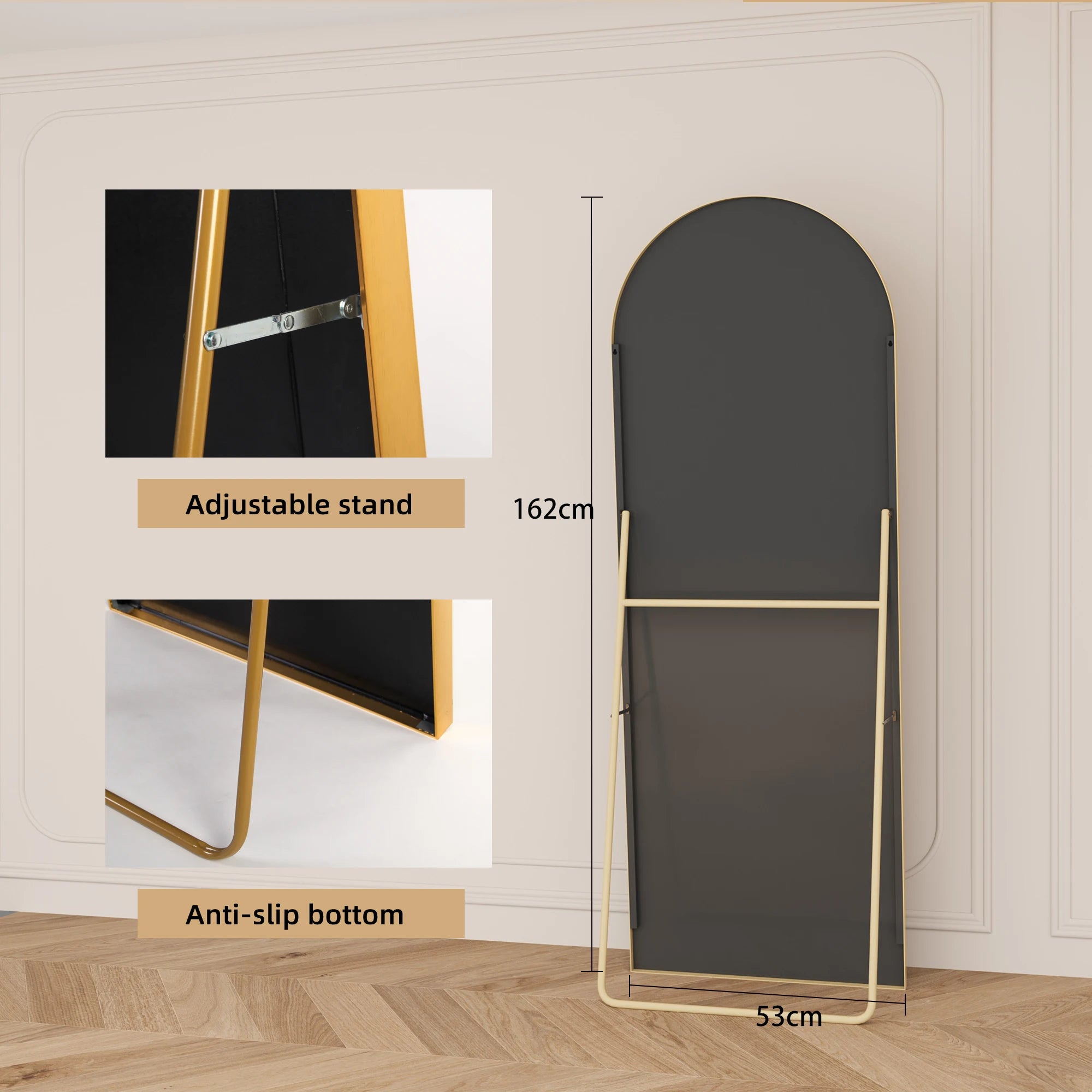 Full-Length Mirror with Curved Stand
