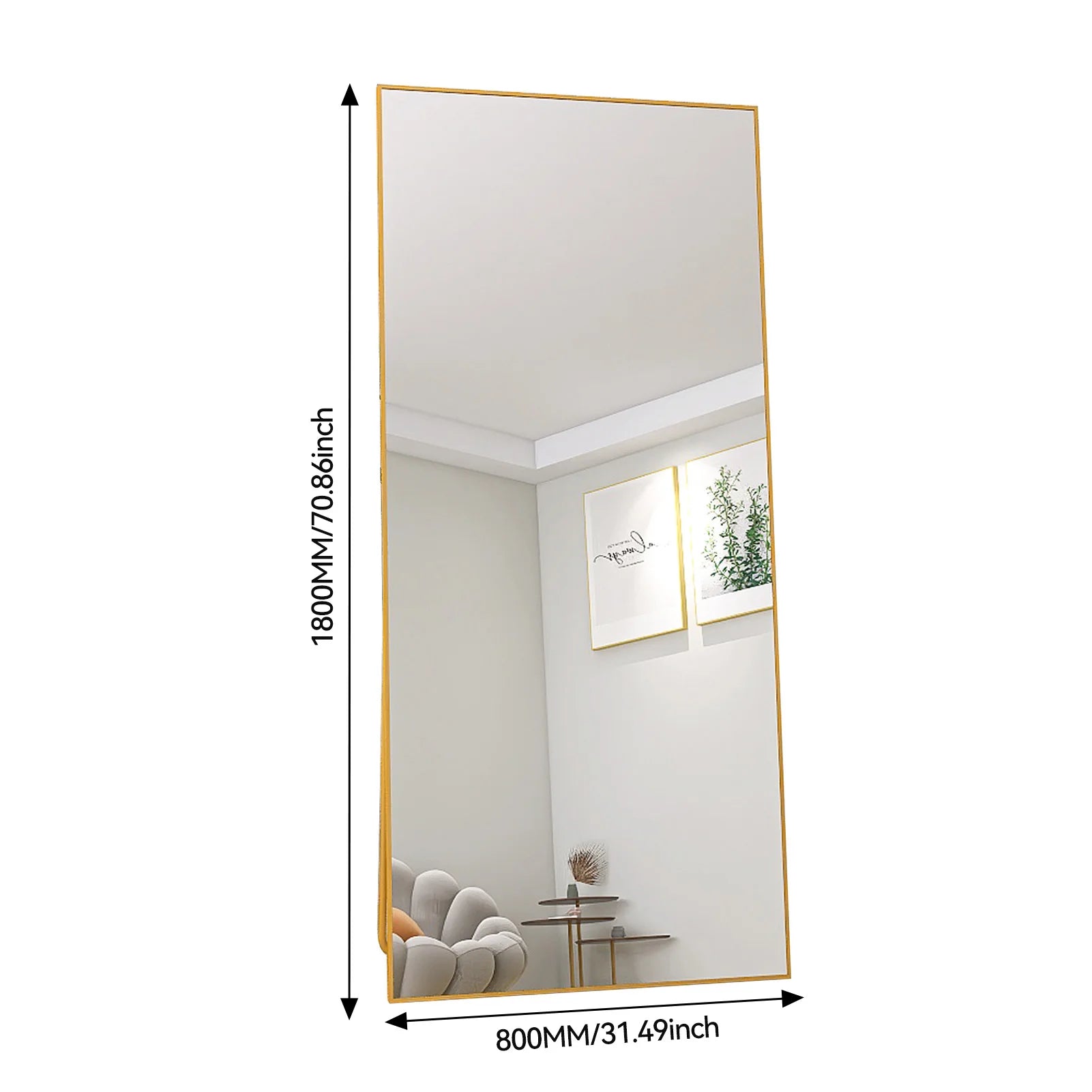 Full-Length Mirror with Curved Stand
