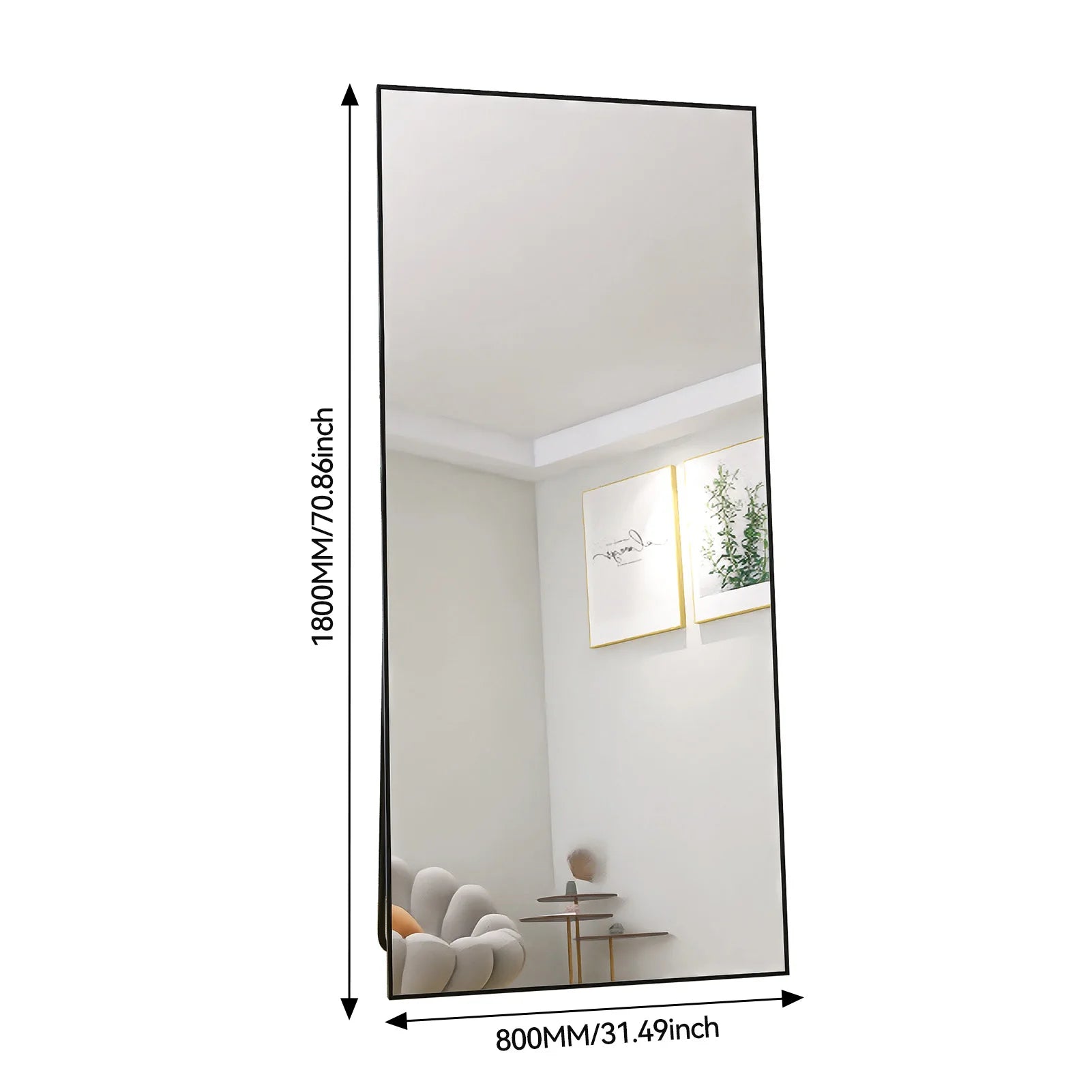 Full-Length Mirror with Curved Stand