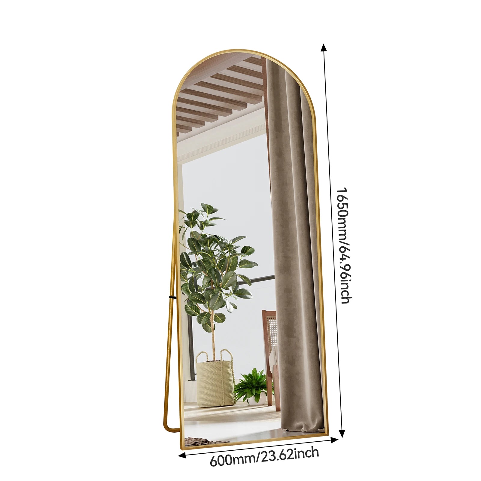 Full-Length Mirror with Curved Stand