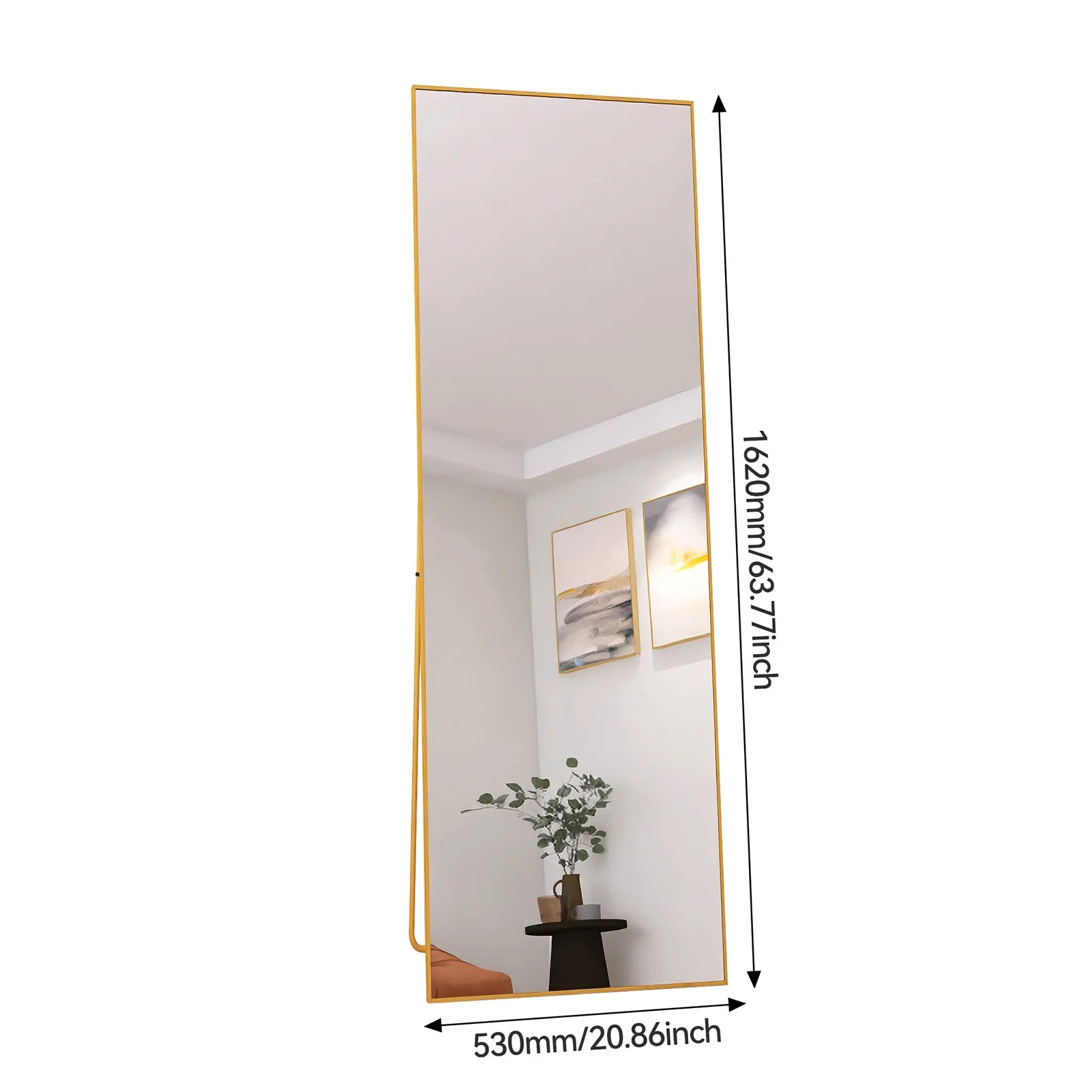 Full-Length Mirror with Curved Stand