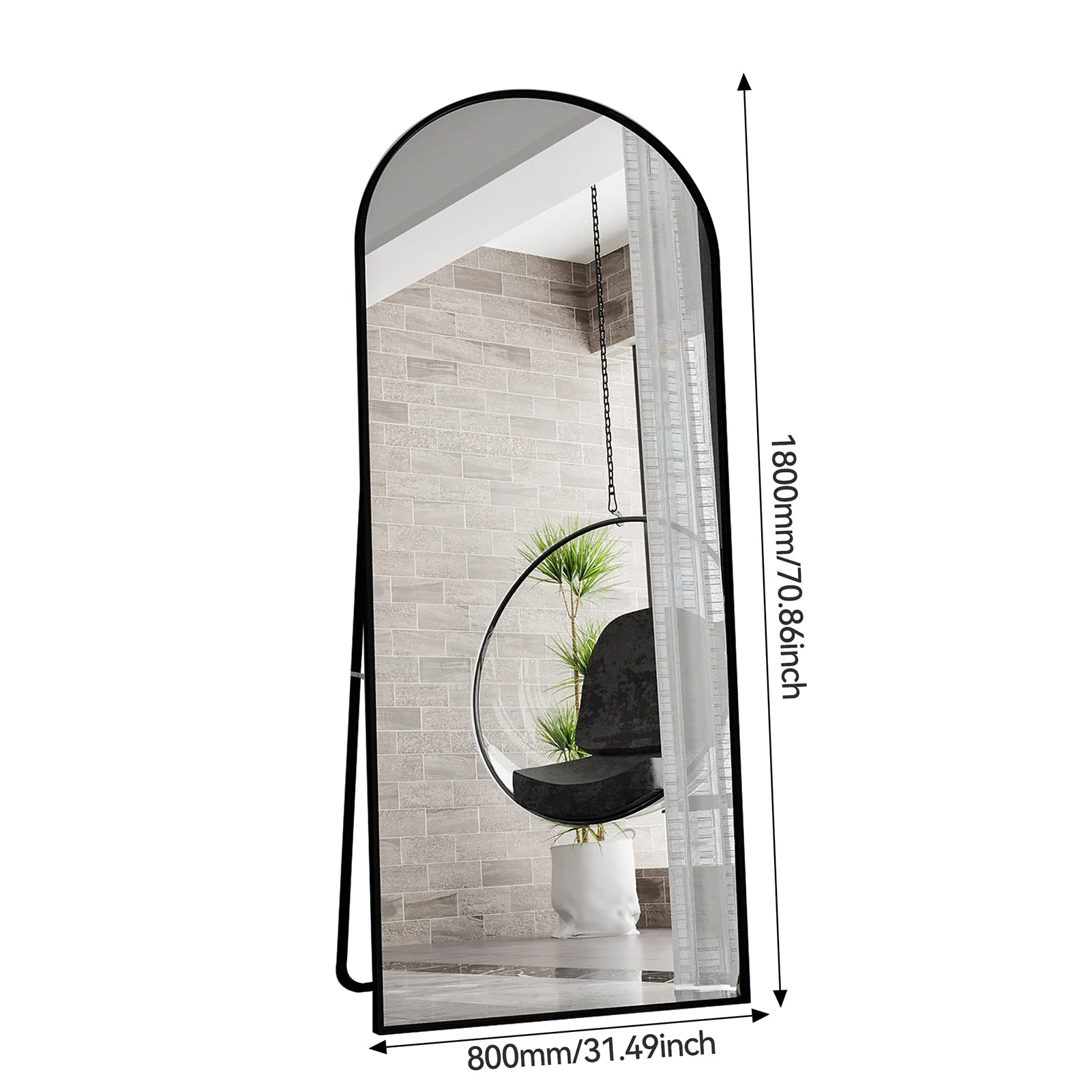 Full-Length Mirror with Curved Stand