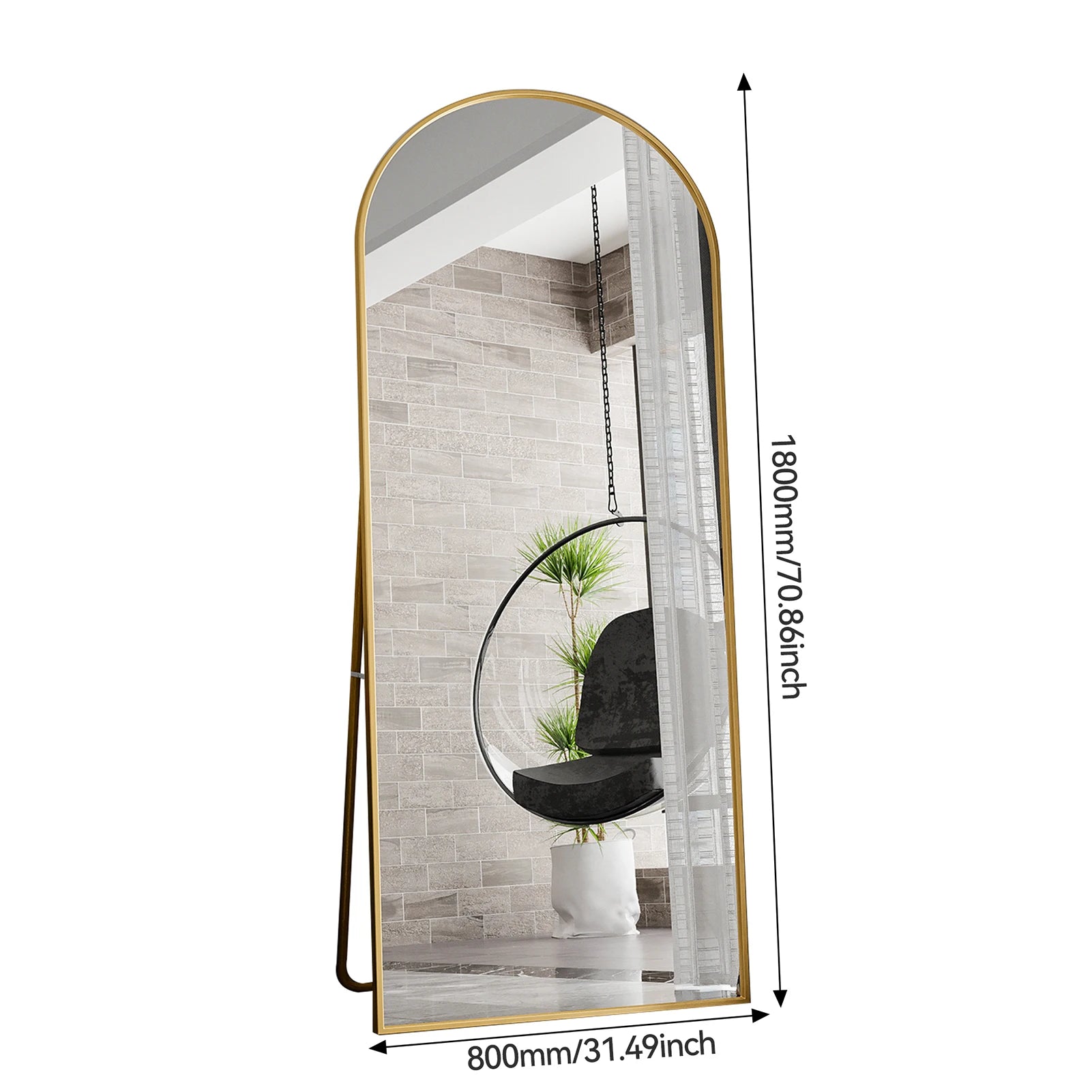 Full-Length Mirror with Curved Stand