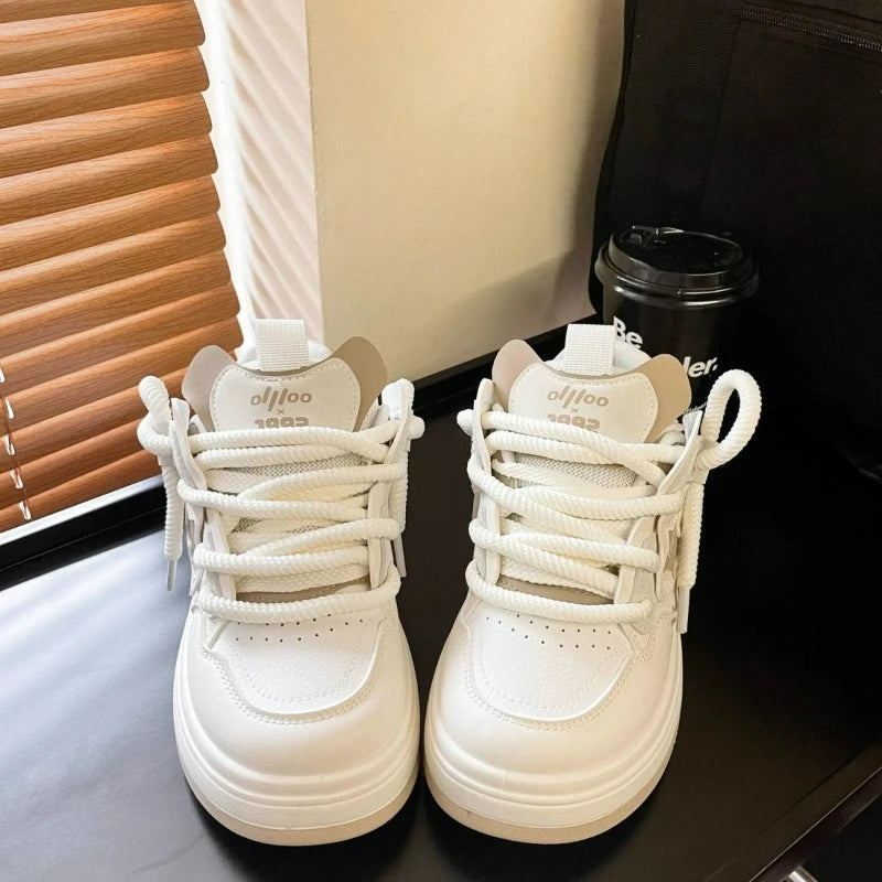 Women’s Platform Star Sneakers – Designer Casual Lace-Up Shoes