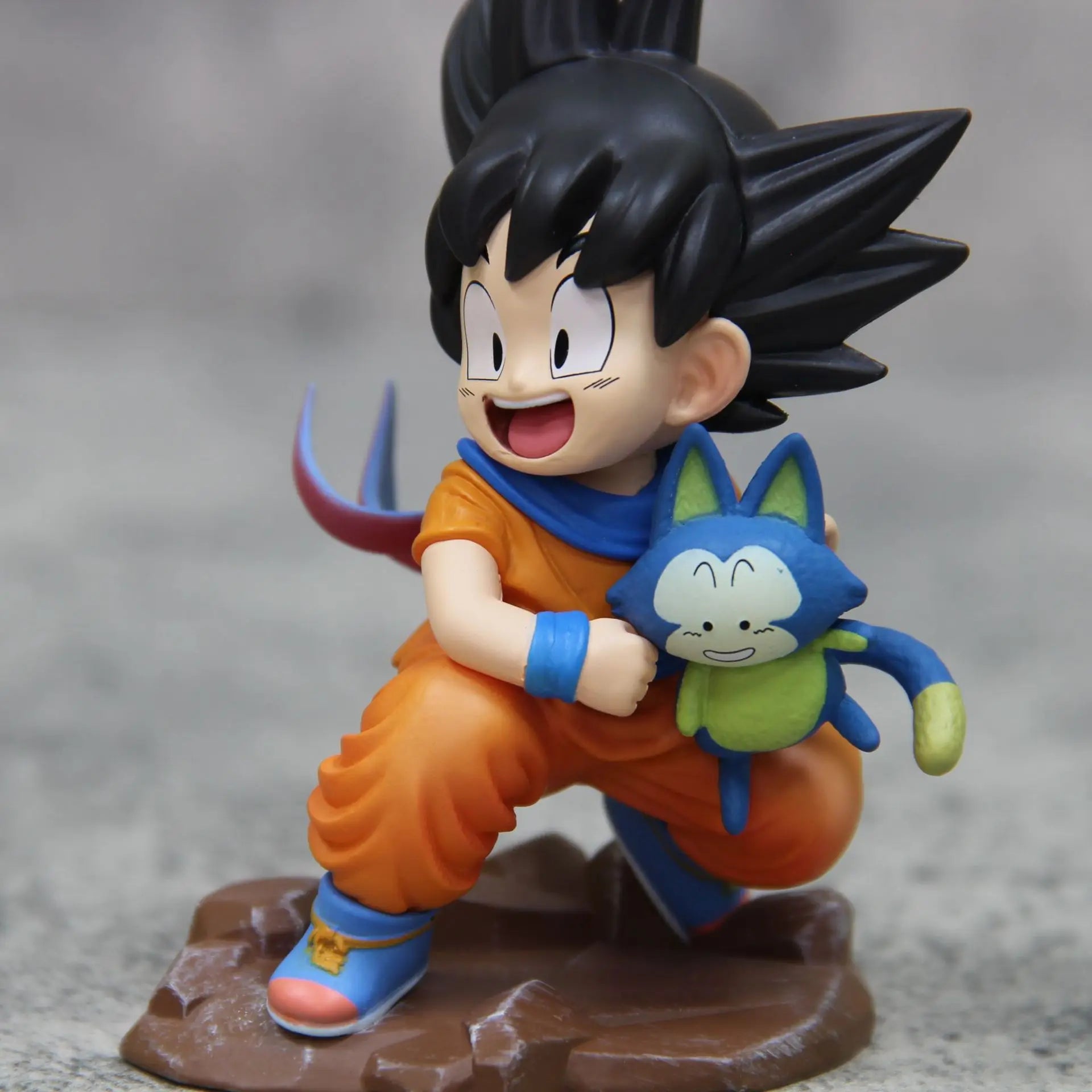 Dragon Ball Little Goku PVC Figure – Childhood Hugging Puer Ya Mu Tea Follower Collectible Model Statue
