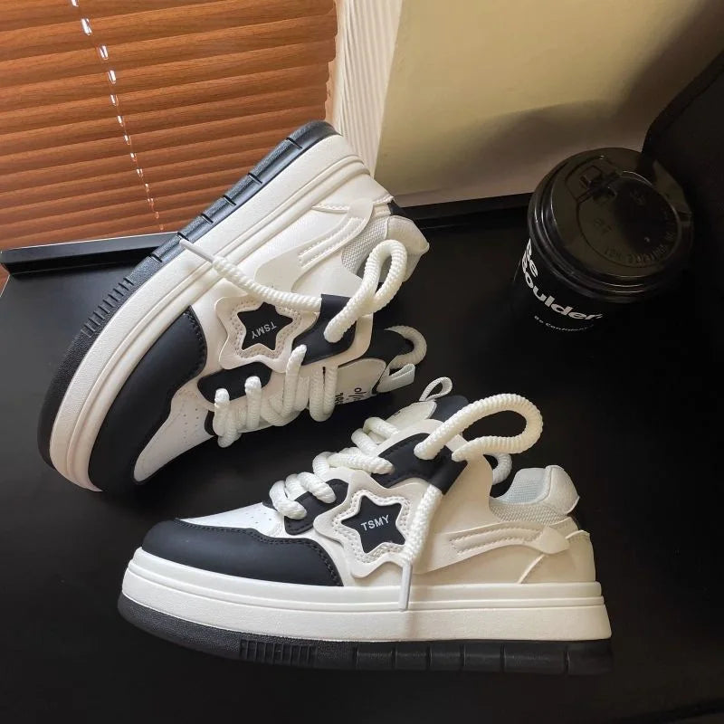 Women’s Platform Star Sneakers – Designer Casual Lace-Up Shoes