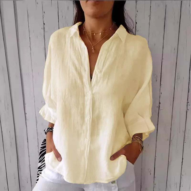 Summer Cotton Linen T-Shirt for Women – Casual Loose Fit Streetwear Top