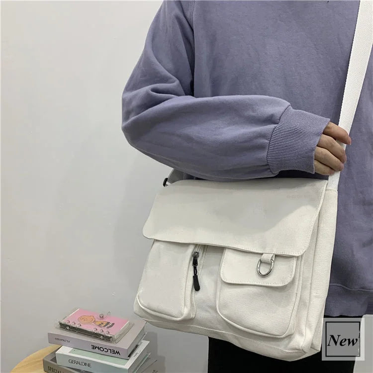 Women’s Casual Canvas Messenger Bag – Sweet Printed Shoulder Satchel for Girls