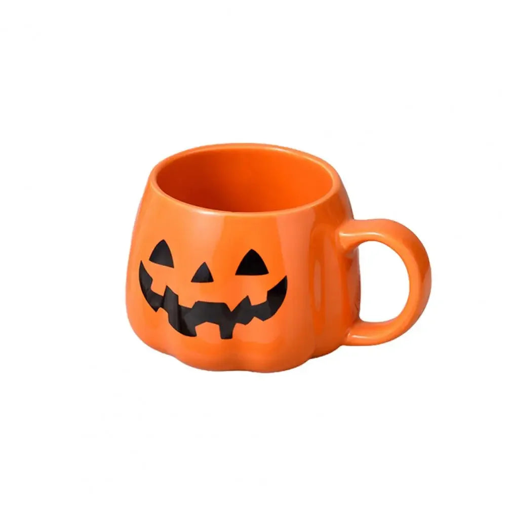 Festive Pumpkin Ceramic Mug – Cute Pumpkin Face Coffee Cup 400ml