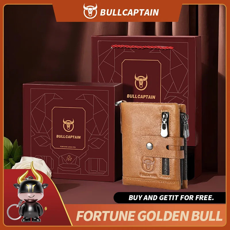BULLCAPTAIN Genuine Leather Men's Wallet