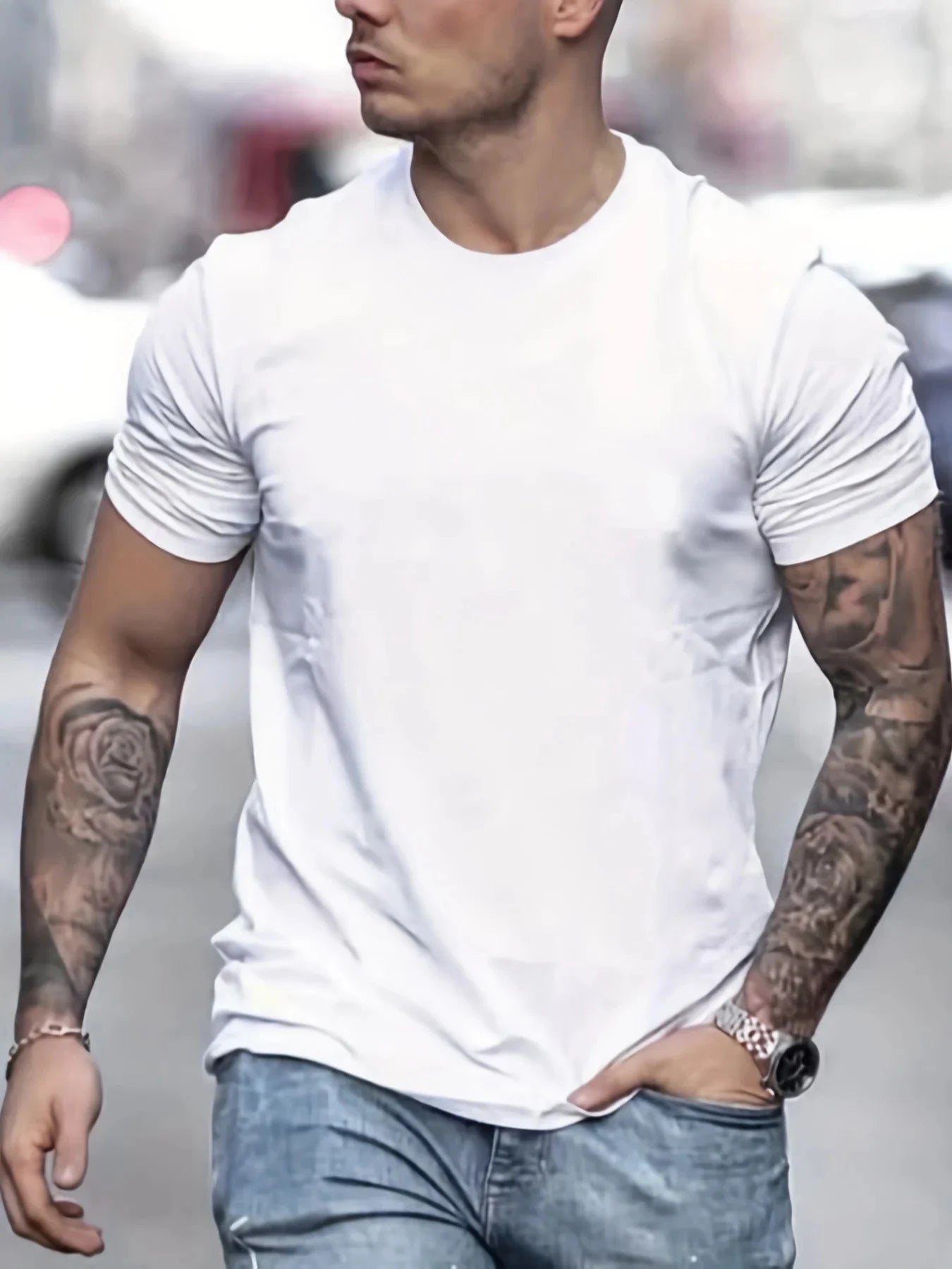 Men’s Summer Cotton T-Shirt – Freedom Graphic Print, Casual Round Neck