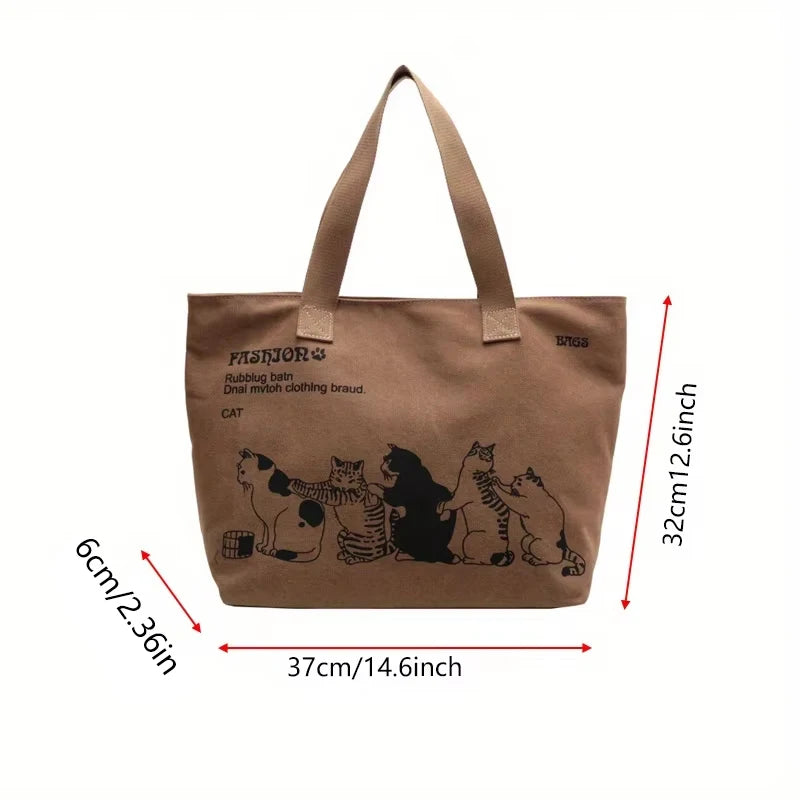 Women’s Canvas Tote Bag – Spacious, Durable & Fashionable Shoulder Bag with Zipper Closure