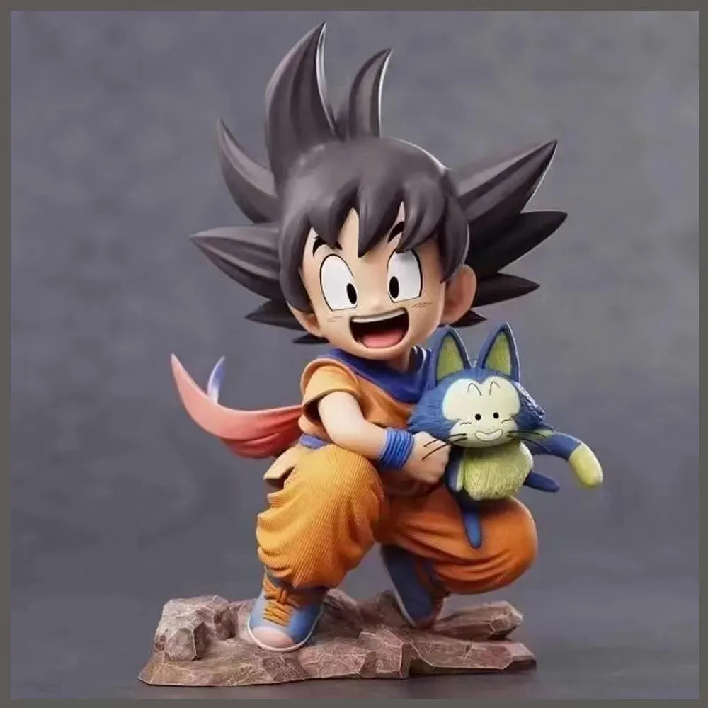 Dragon Ball Little Goku PVC Figure – Childhood Hugging Puer Ya Mu Tea Follower Collectible Model Statue
