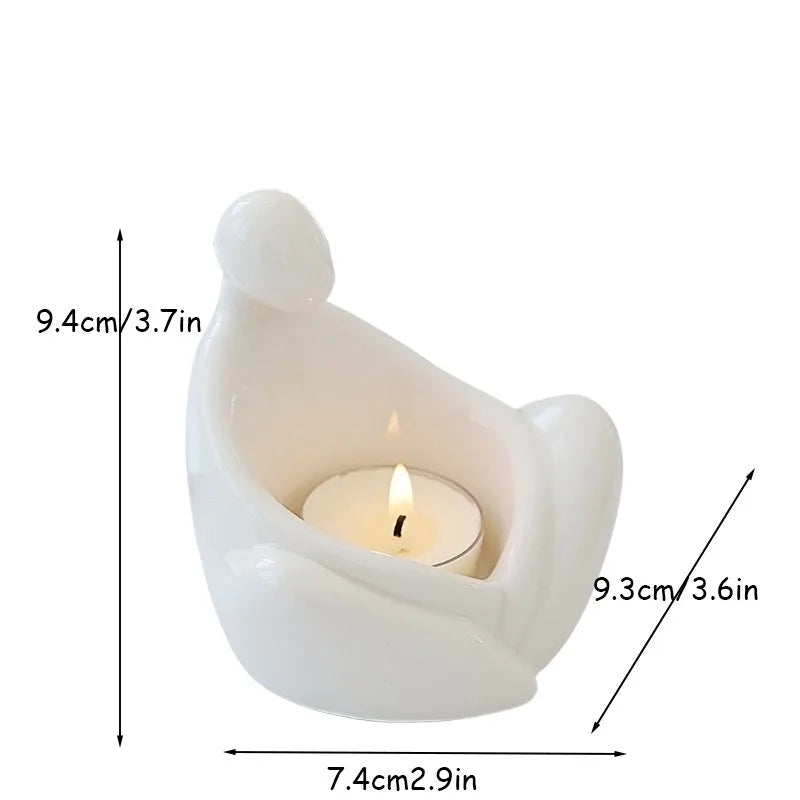 Cute Ceramic Kitten Candle Holde