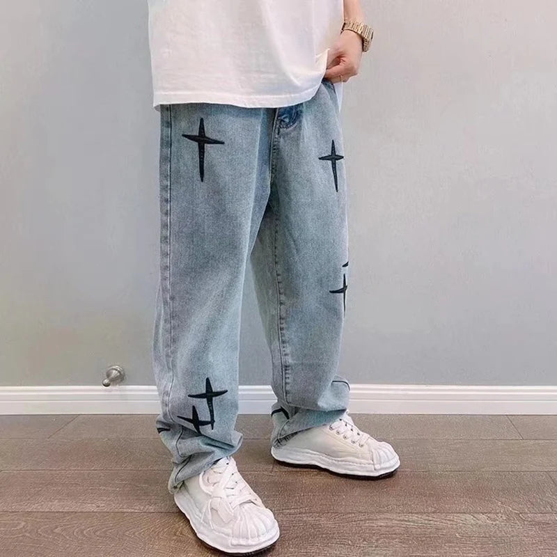 Men’s Vintage Loose Fit Cargo Denim Jeans