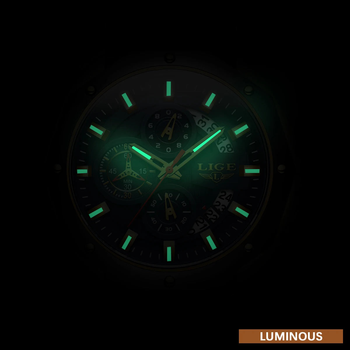 2024 LIGE New Fashion Men’s Watch – Luxury Silicone Sport Quartz Wristwatch