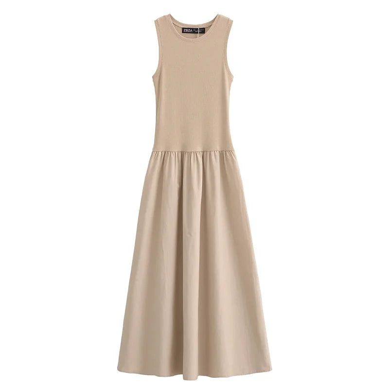 HXAO Elegant Long Patchwork Dress