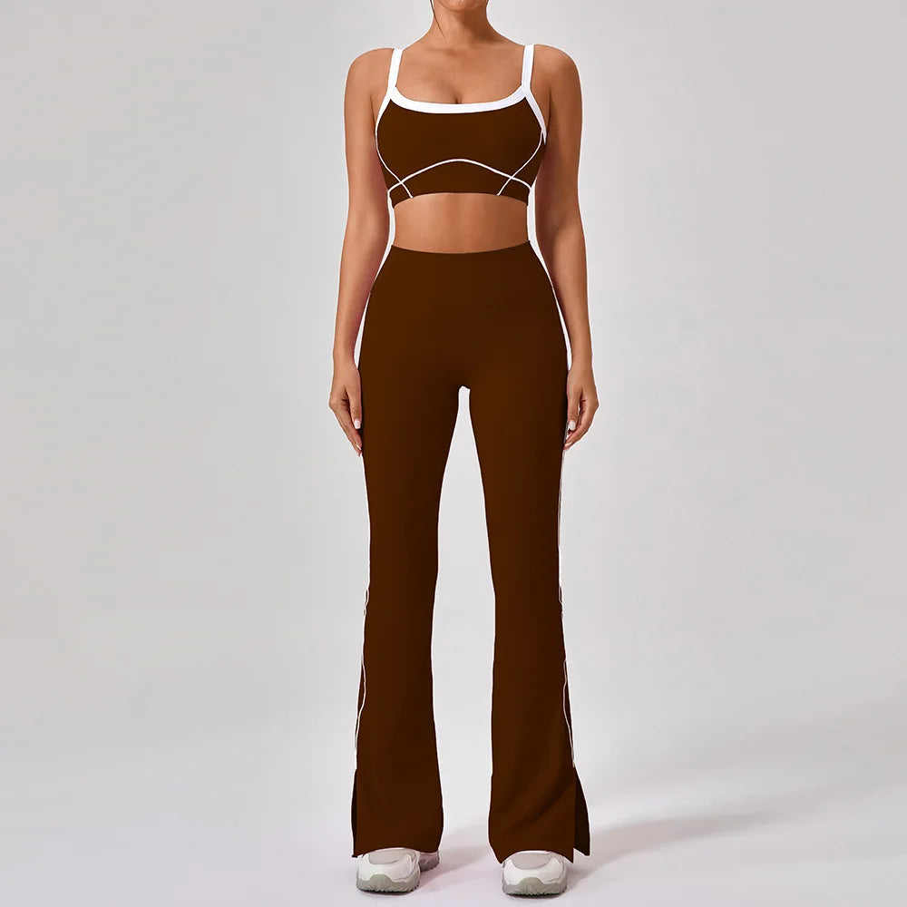 Women’s 2 Piece Workout Running Sets – Y2K Cropped Tank Top & Pants