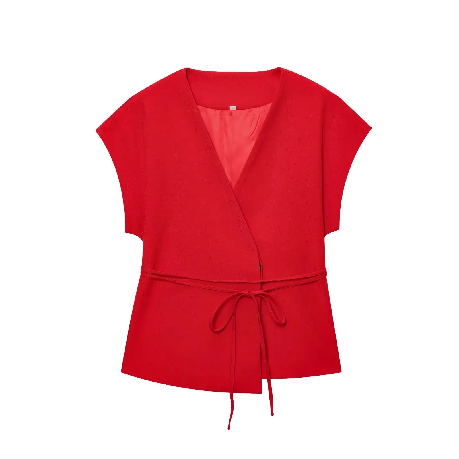 TFMLN Women’s Sleeveless V-Neck Trouser Suit with Belt