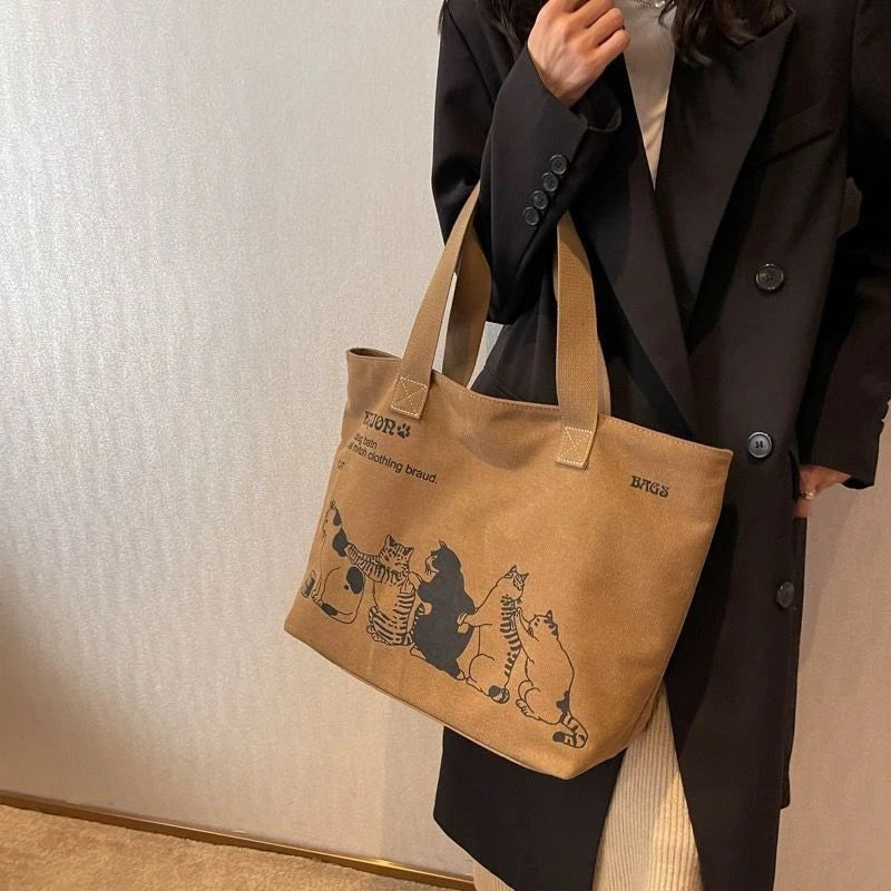 Women’s Canvas Tote Bag – Spacious, Durable & Fashionable Shoulder Bag with Zipper Closure