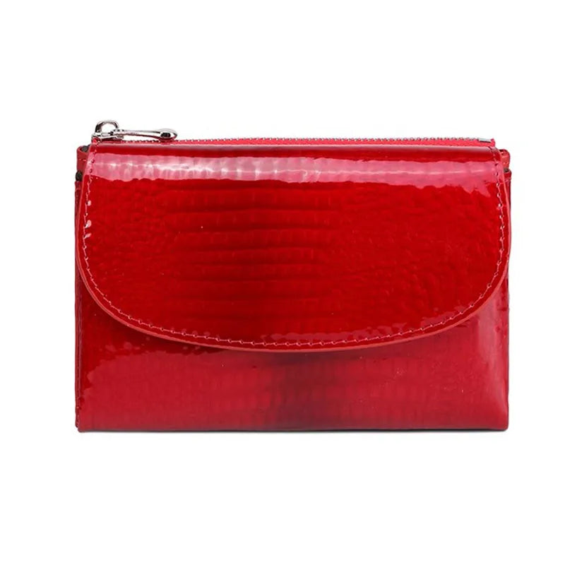 Magnetic Clasp Short Ladies Genuine Leather Wallet 2025