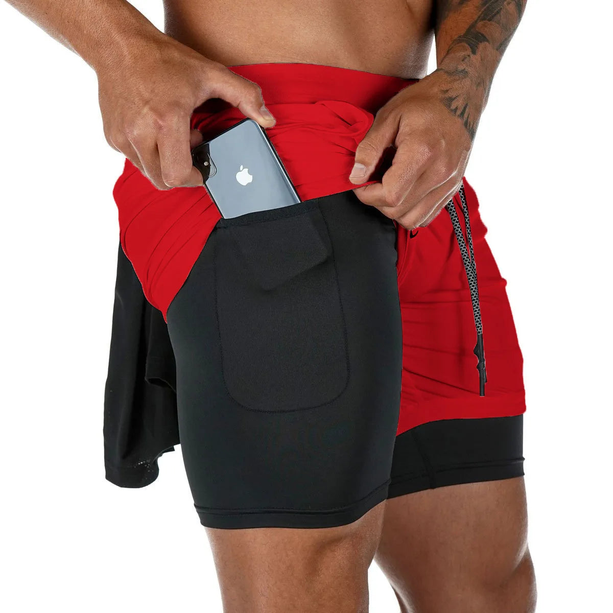 Men’s 2-in-1 Camo Running Shorts – Quick-Dry Gym & Training Shorts