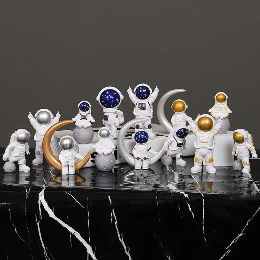 Piece Astronaut Figurine Set – Resin Spaceman Sculptures for Kids, Home & Office Decor