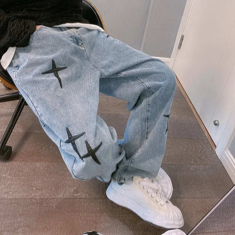 Men’s Vintage Loose Fit Cargo Denim Jeans
