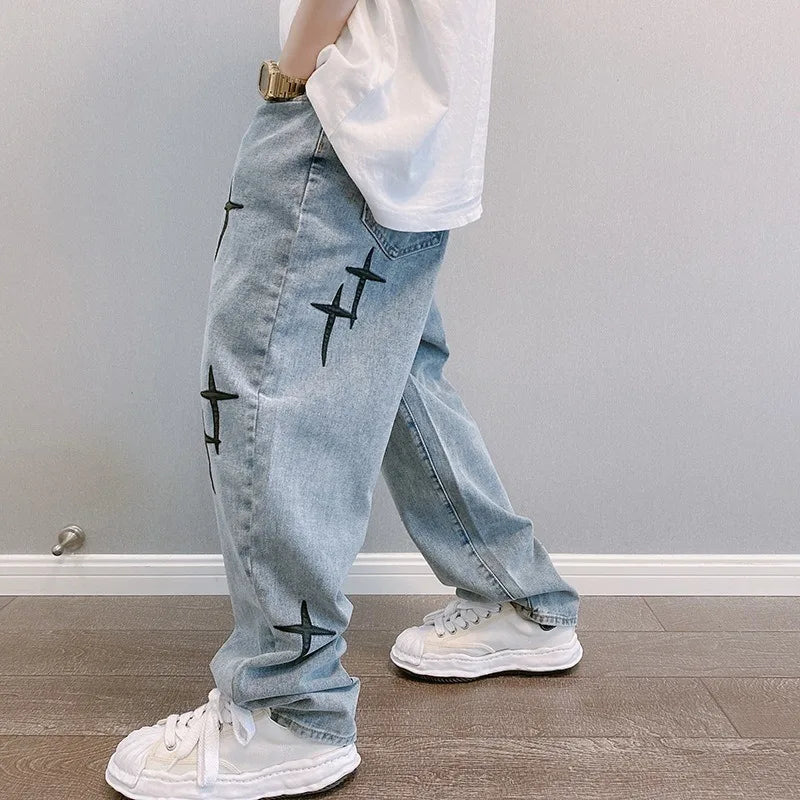 Men’s Vintage Loose Fit Cargo Denim Jeans