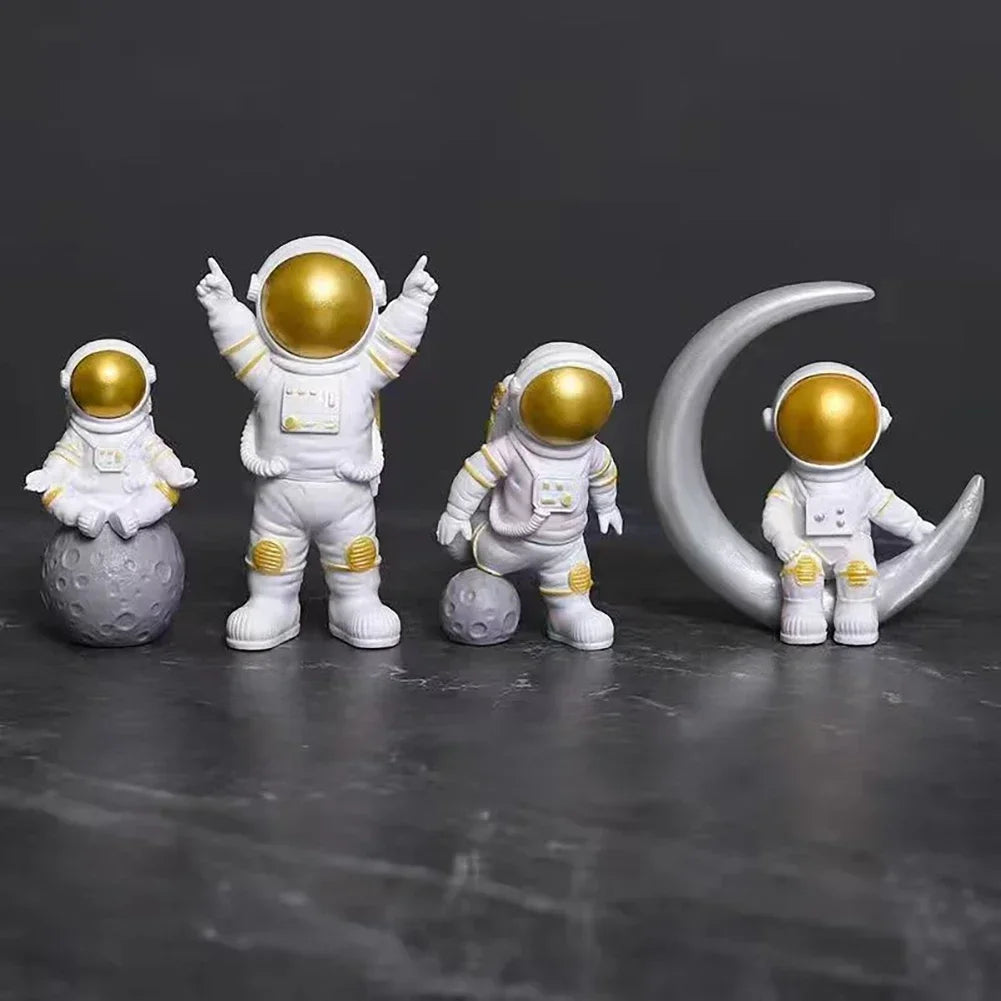 Piece Astronaut Figurine Set – Resin Spaceman Sculptures for Kids, Home & Office Decor
