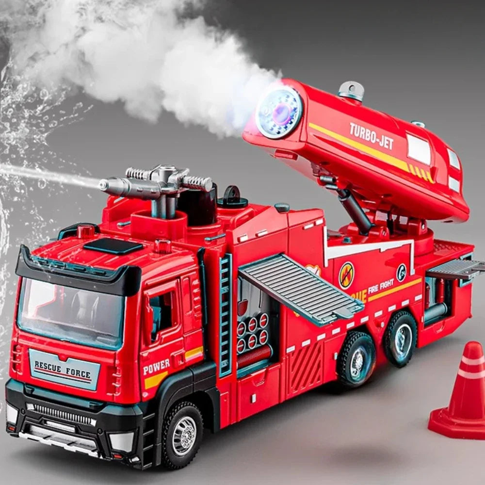 Fire truck with water spray and light effect