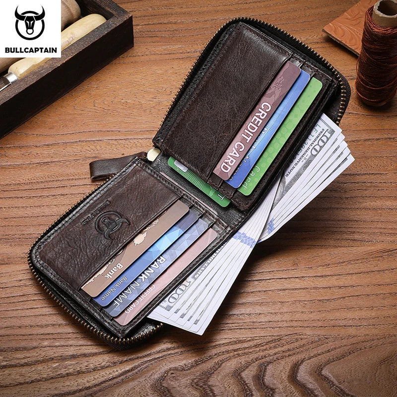 BULLCAPTAIN Retro RFID Leather Men’s Wallet