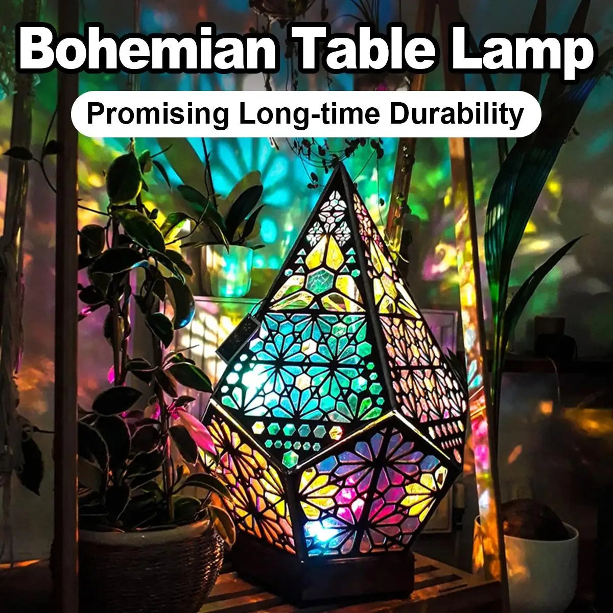 Bohemian USB LED Projection Table Lamp