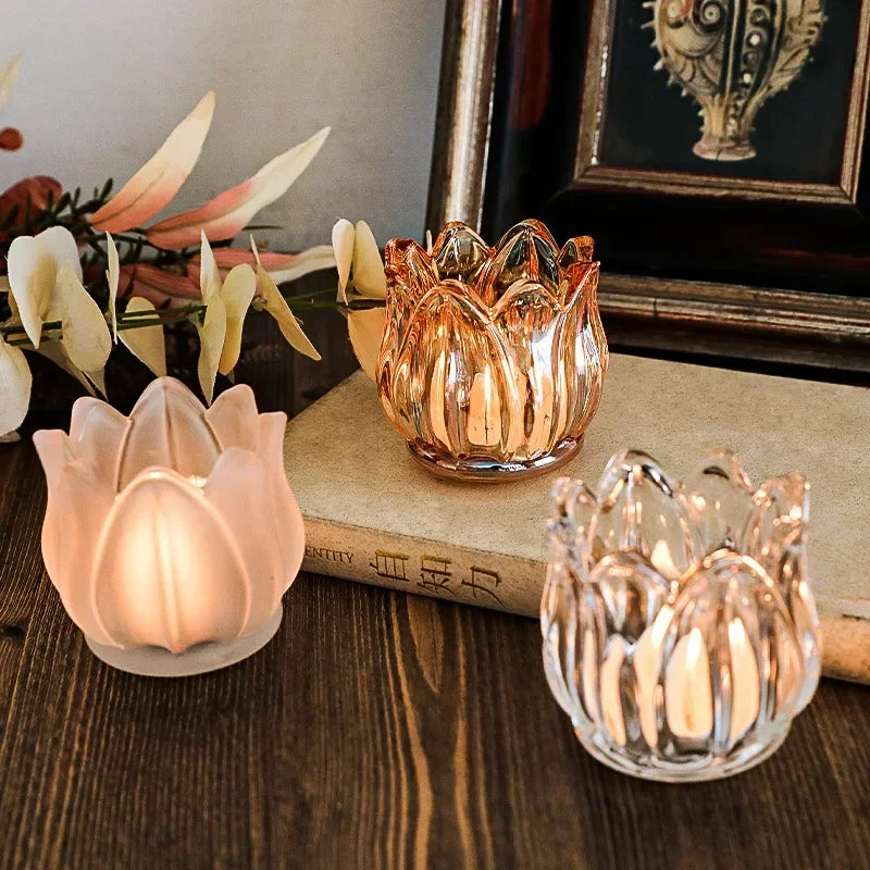 Tulip Glass Candlestick