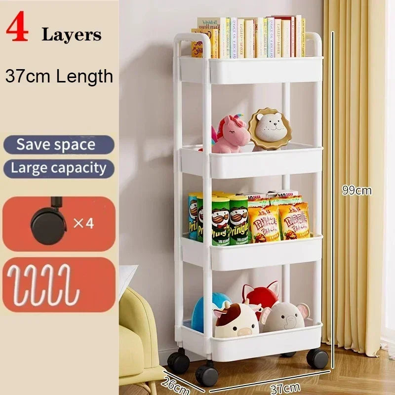 Multi-Layer Rolling Storage Cart with Wheels