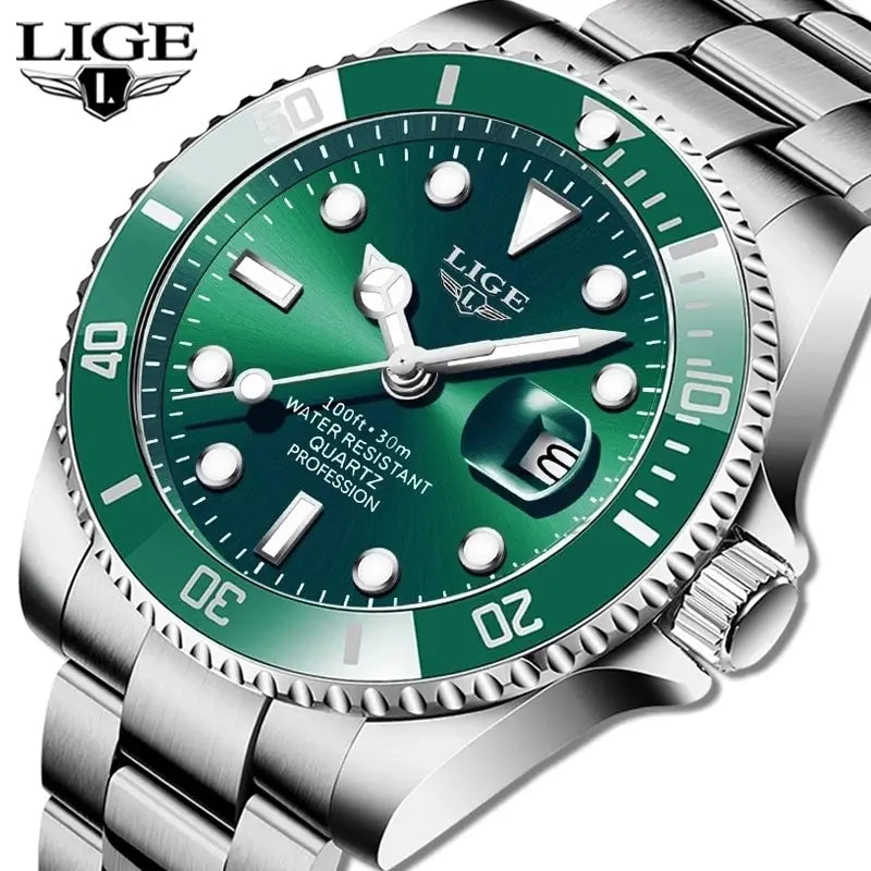 LIGE Luxury Diver Watch for Men