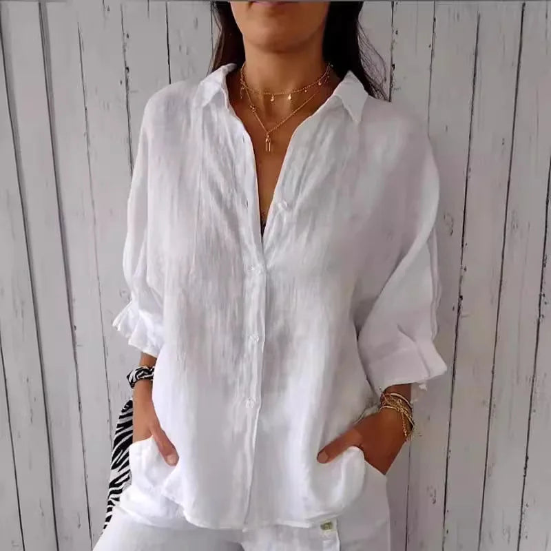 Summer Cotton Linen T-Shirt for Women – Casual Loose Fit Streetwear Top