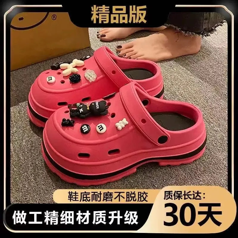 Women’s Summer Platform Slippers – EVA Sandals with Rhinestone Charms