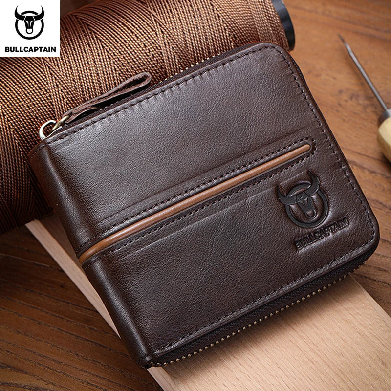 BULLCAPTAIN Retro RFID Leather Men’s Wallet