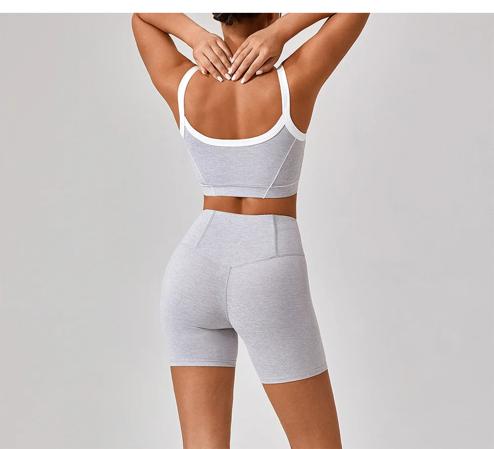 Women’s 2 Piece Workout Running Sets – Y2K Cropped Tank Top & Pants