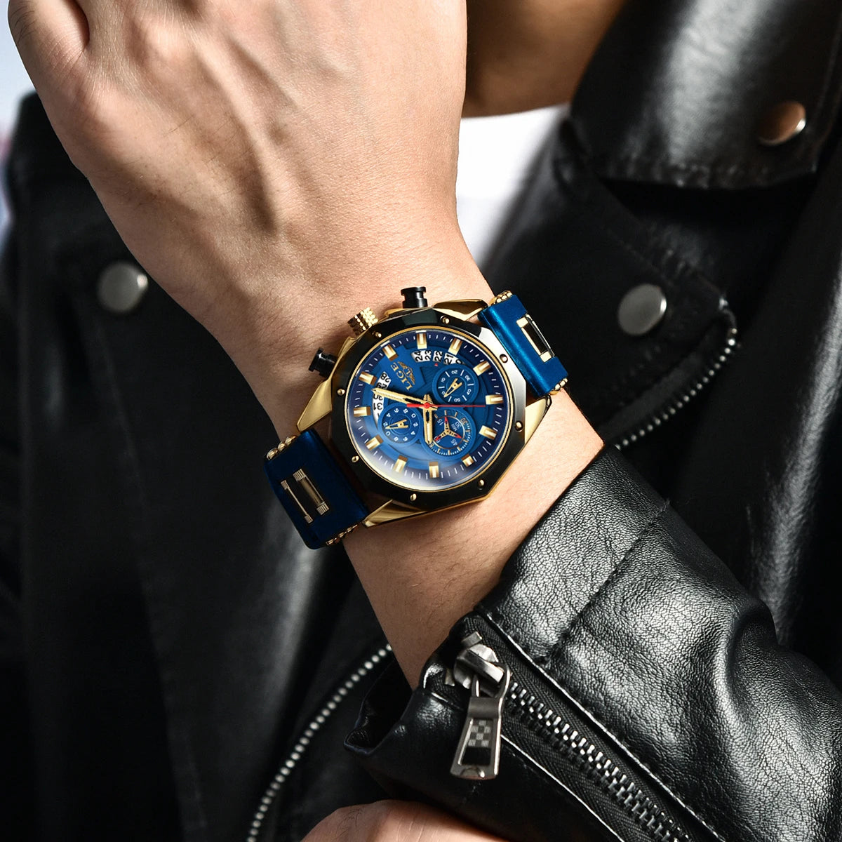 2024 LIGE New Fashion Men’s Watch – Luxury Silicone Sport Quartz Wristwatch