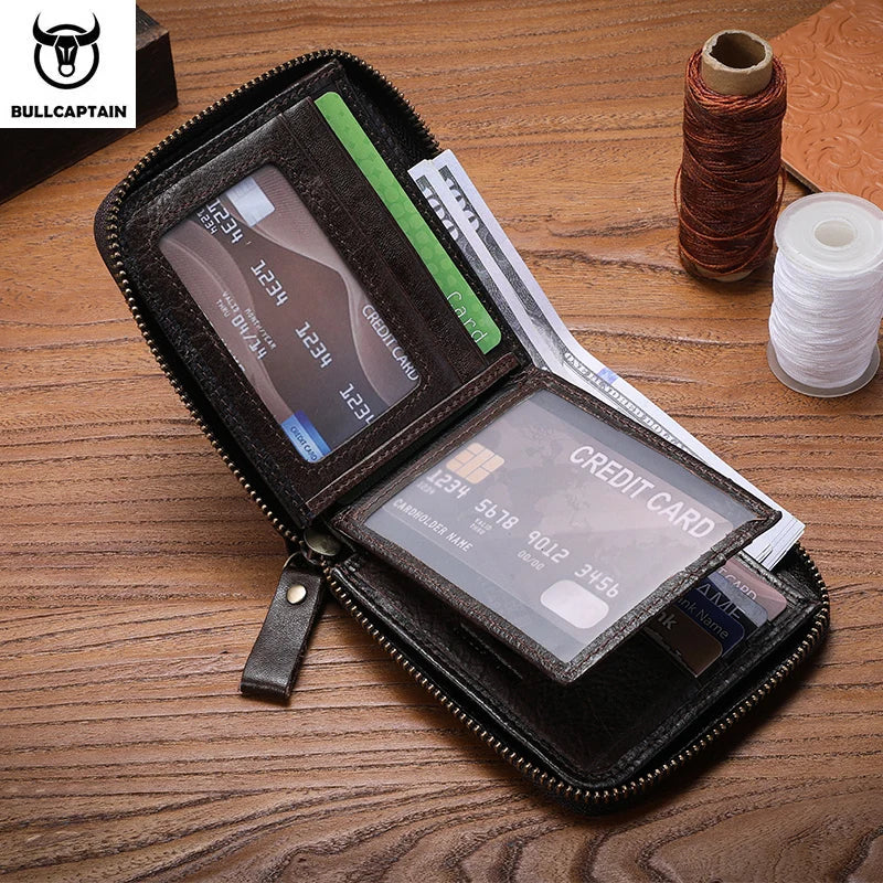 BULLCAPTAIN Retro RFID Leather Men’s Wallet