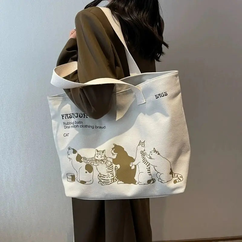 Women’s Canvas Tote Bag – Spacious, Durable & Fashionable Shoulder Bag with Zipper Closure