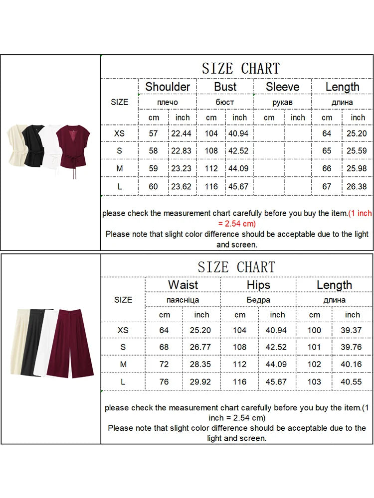 TFMLN Women’s Sleeveless V-Neck Trouser Suit with Belt