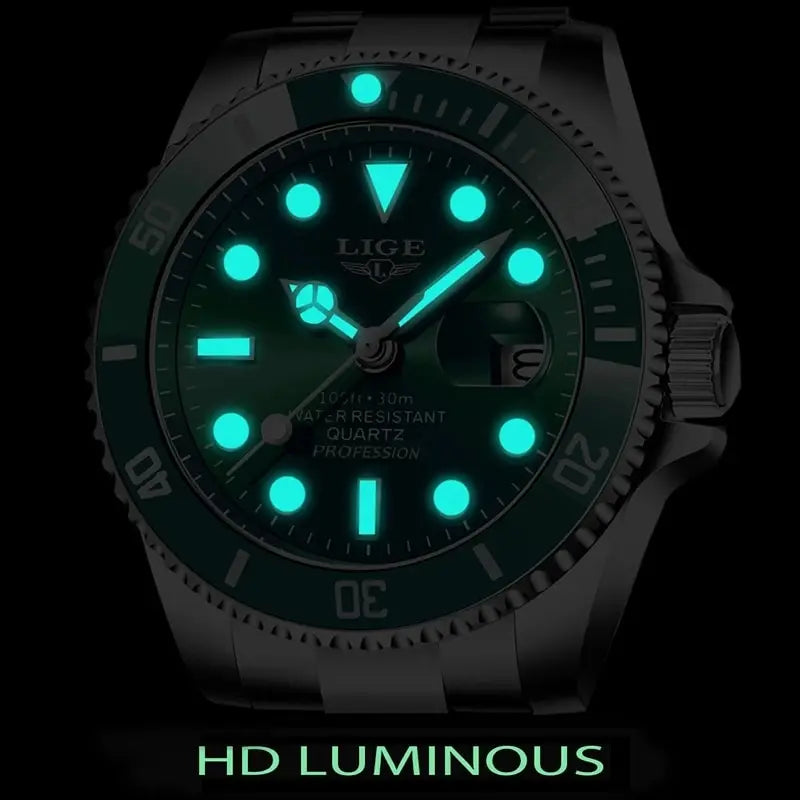 LIGE Luxury Diver Watch for Men
