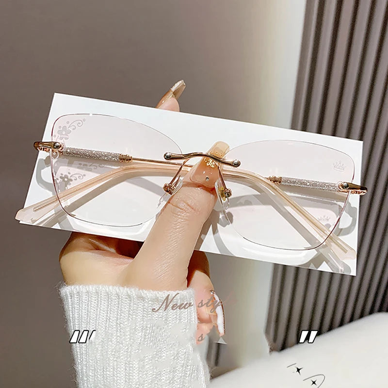 Ahora Frameless Cat Eye Reading Glasses