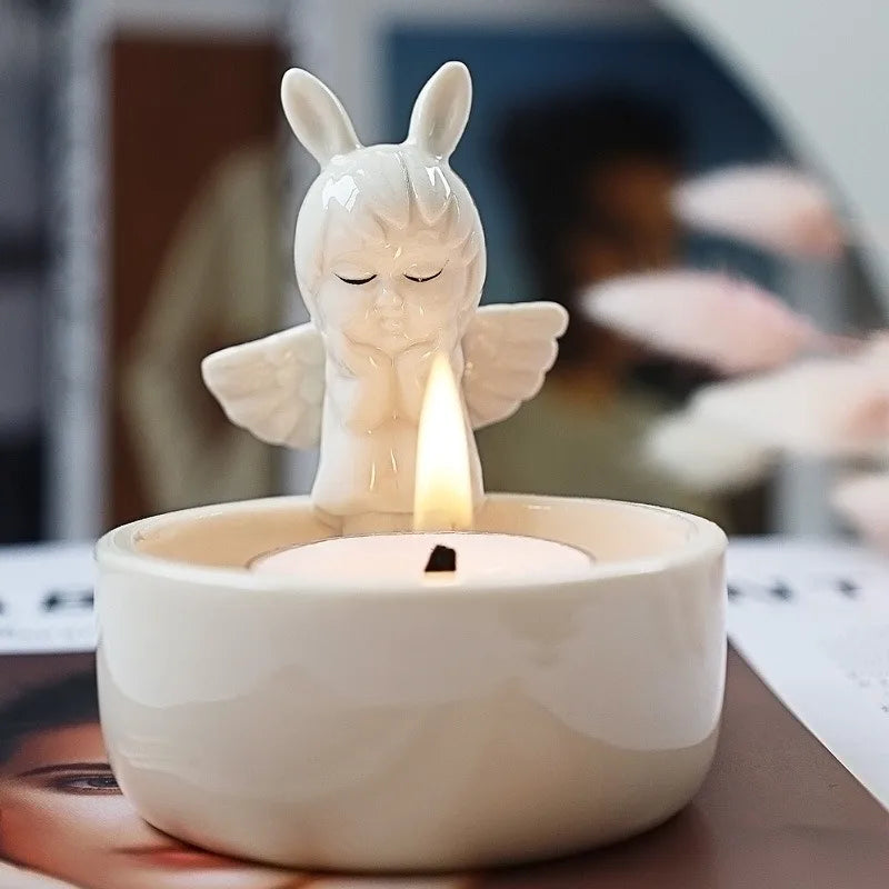 Cute Ceramic Kitten Candle Holde
