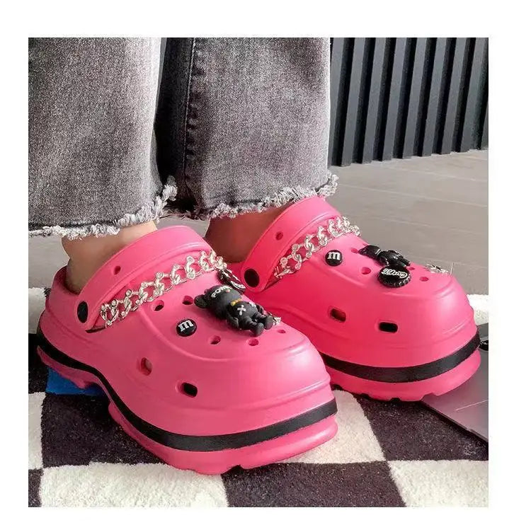 Women’s Summer Platform Slippers – EVA Sandals with Rhinestone Charms